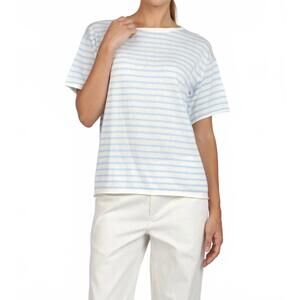 NEW G1 pull on tee in light blue stripe